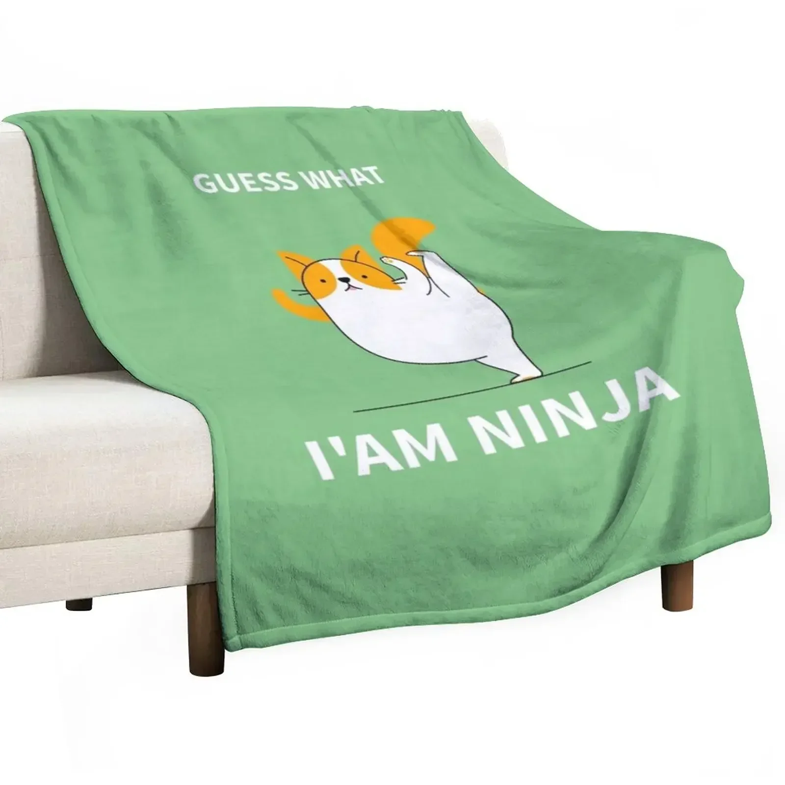 

Cat i am ninja warrior with mad skills Throw Blanket Thins Bed linens Weighted Blankets