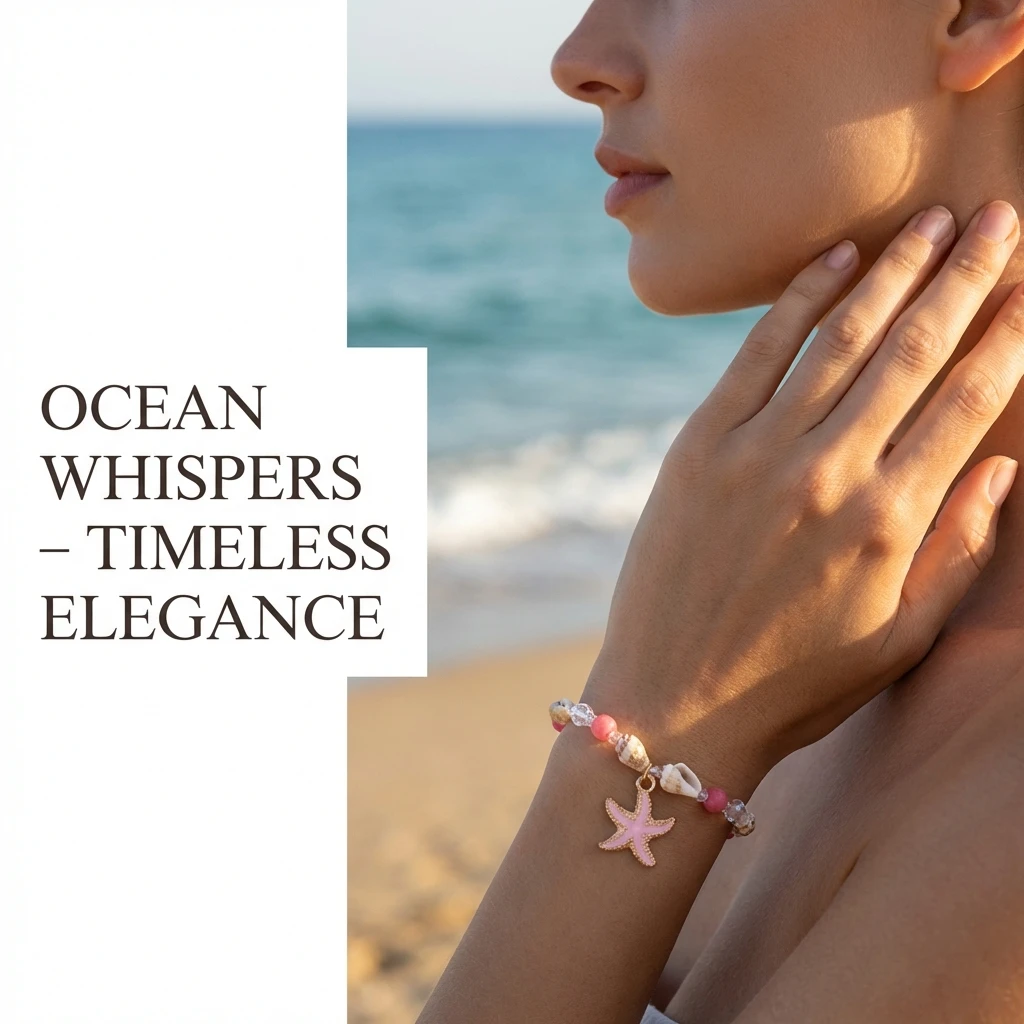 Niedliches Rosa Seestern-Perlenarmband für Frauen Y2K Ästhetik Mermaidcore Muschel-Armband Süßer Trendiger Schmuck Geschenk – Detail 2