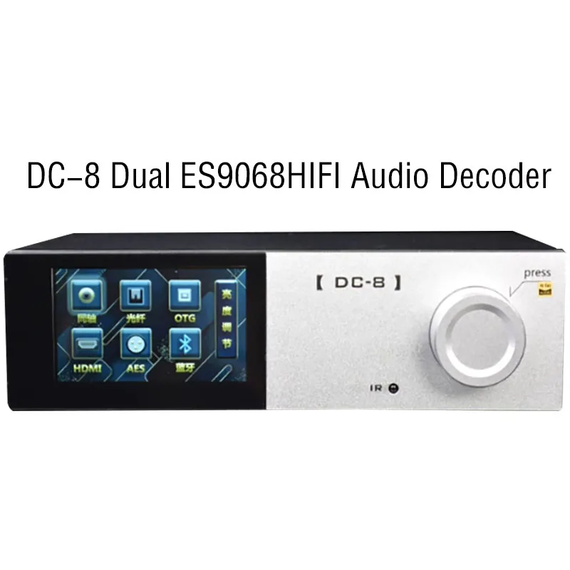

AIYIMA SMSL DC-8 Dual ES9068 HIFI Decoder Italian Sound Card Bluetooth 5.3 Linear Power Fiber coaxial Balance Audio Decoder