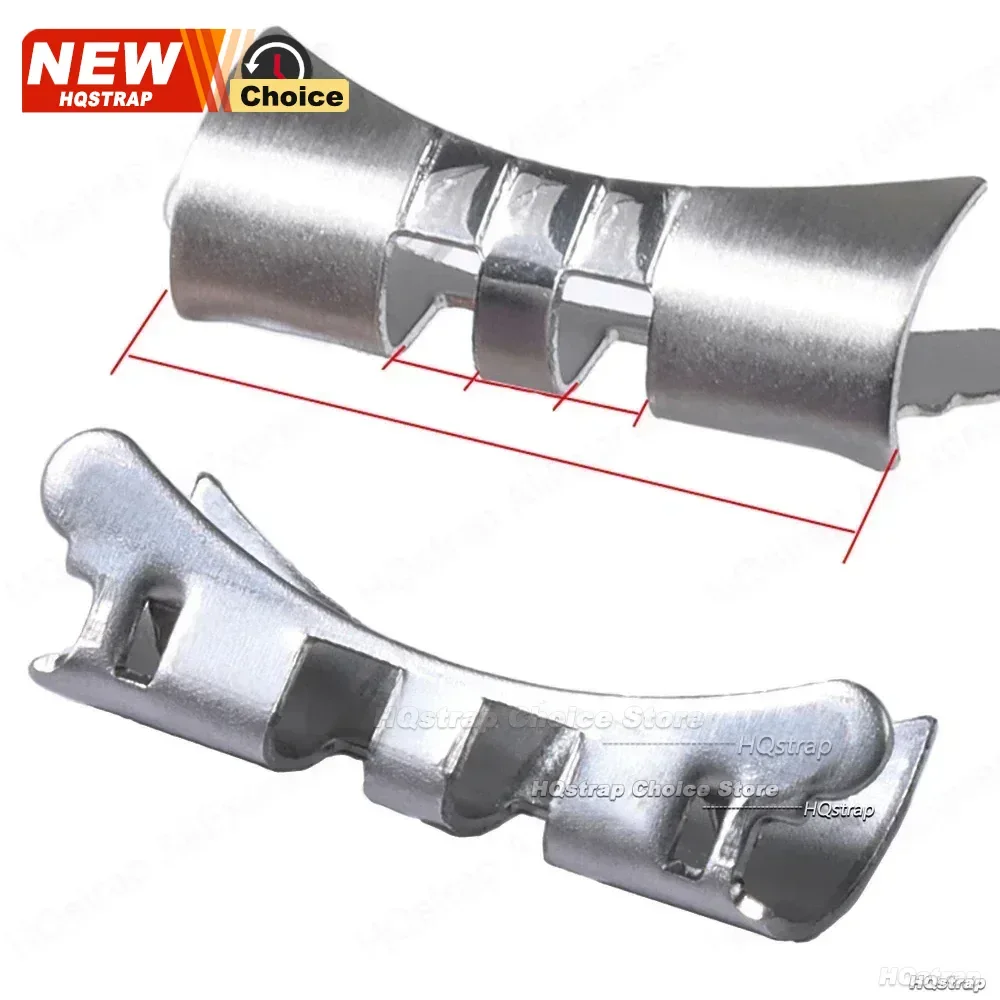 2 Buah Konektor Baja Tahan Karat Ujung Melengkung Antarmuka Datar 18Mm 19Mm 20Mm 22Mm untuk Alat Perbaikan Jam Tangan Jubilee untuk Seiko SKX009/007