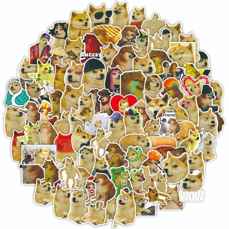 10/30/50/100pcs Cheems MeMe Stickers Waterproof Skateboard Motorcycle Guitar Luggage Laptop Bicycle Sticker Kids Toys