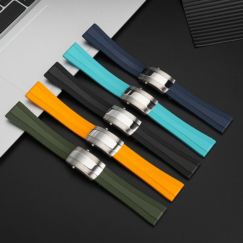 حزام ساعة رجالي مطاطي مقاوم للماء لسلسلة Breitling Superocean Avenger ، سوار رياضي قابل للطي على شكل إبزيم ، 22 من Superocean Avenger