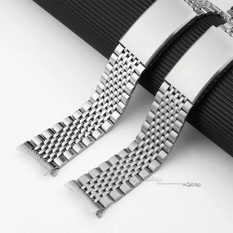 18mm 20mm 22mm Gebogenes Flachendes Edelstahl-Uhrenarmband Massives Metallarmband für Seiko für Rolex Poliert Matt Business 2026 – Detail 3