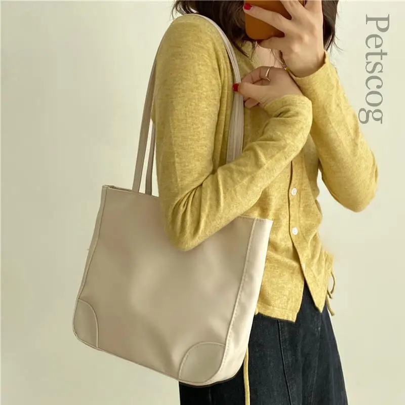 

Casual Handbags For Women Solid Color Large Capacity Shopping Tote Bag Fashion Trend Ladies Shoulder Bags 2022 New