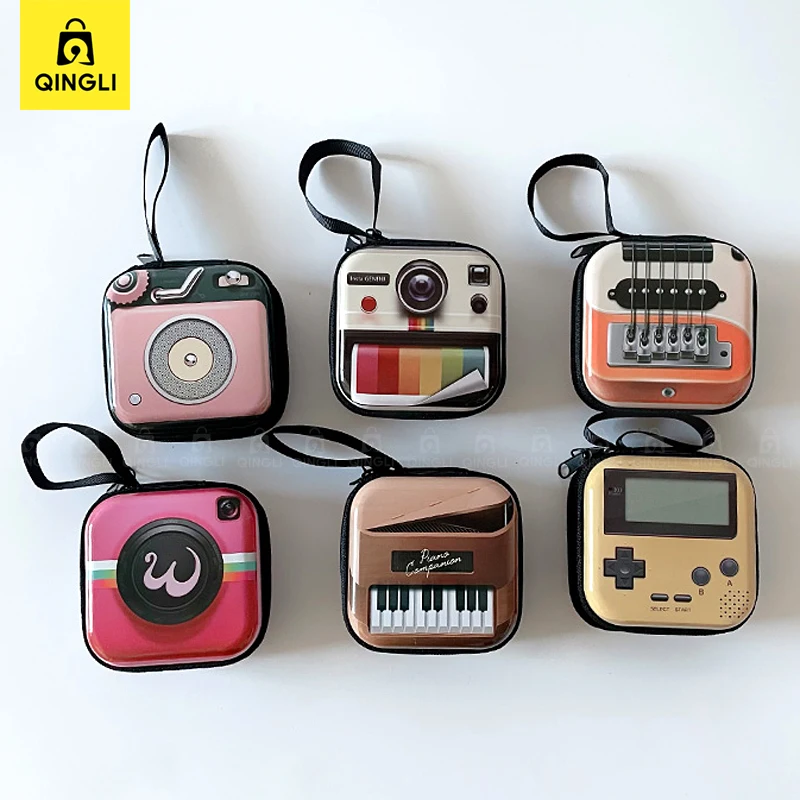 

Creative Square Tinplate Coin Purse for Kids Boys Girls Small Gift Earphone Trinkets Coin Storage Box Portable Zip Mini Wallets