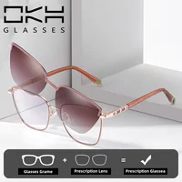 OKH-gafas de sol con Clip magnético para mujer, monturas de gafas antiazules, polarizadas, a la moda, para lectura, grado de miopía