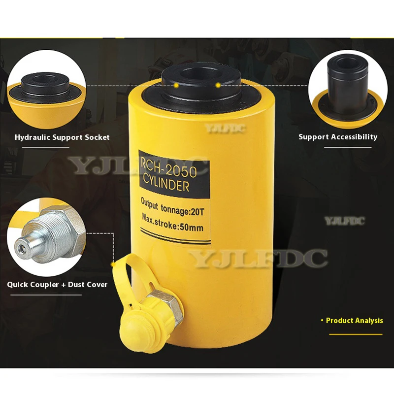 RCH-2050 جاك مكبس مجوف رام أسطوانة مجوفة هيدروليكية 20 طن 50 مم مكبس مجوف هيدروليكي #6