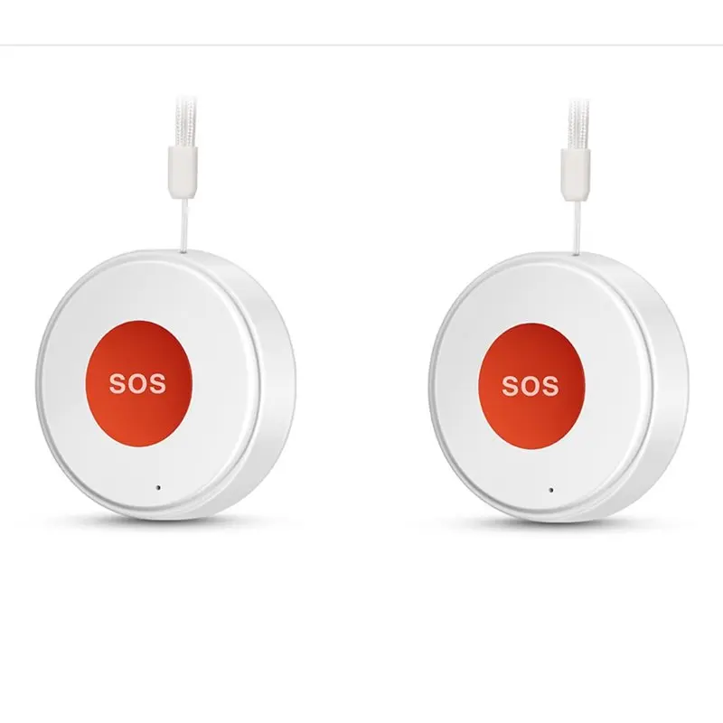 

ABZW Tuya Wifi SOS Panic Button Smart Life APP Notifications One Key Alert Wall Sticky /Neck Strap Design For Elderly & Kids