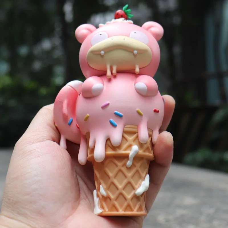 Figurines mignonnes d'anime Pokemon Cone Ice Cream Series, Pikachu, Gengar, Psyresines, Sicilax, Kawaii Butter, PVC Strengthening Model, Ornament Toys, Gift