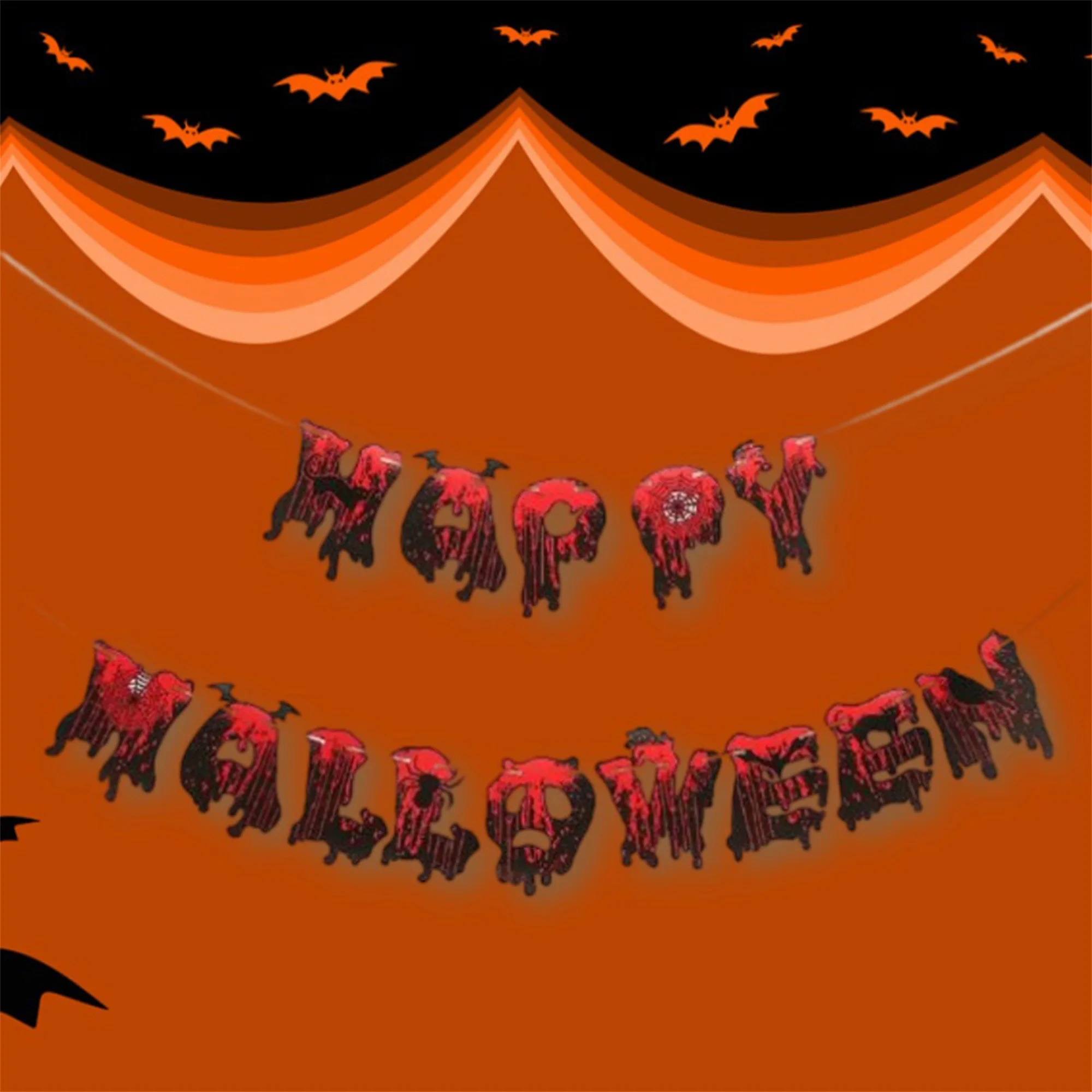 مجموعة لافتات الهالوين المخيفة للمدفأة وديكورات الحائط، علامات تعليق الهالوين السعيدة لحفلات المنزل المسكون