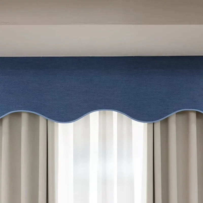 25cm Wide Chenille Blackout Curtain Valance Punch-Free Design with Magic Tape Light Blocking Window Curtain Pelmet To Prevent