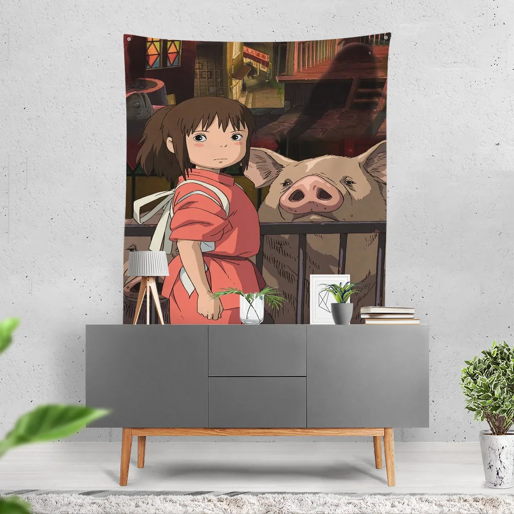 Anime S-Spirited A-Away Flag Banner Flag Art Decoration Design Decor Vintage Structure Party Garden Flag Club Bar Study Bedroom