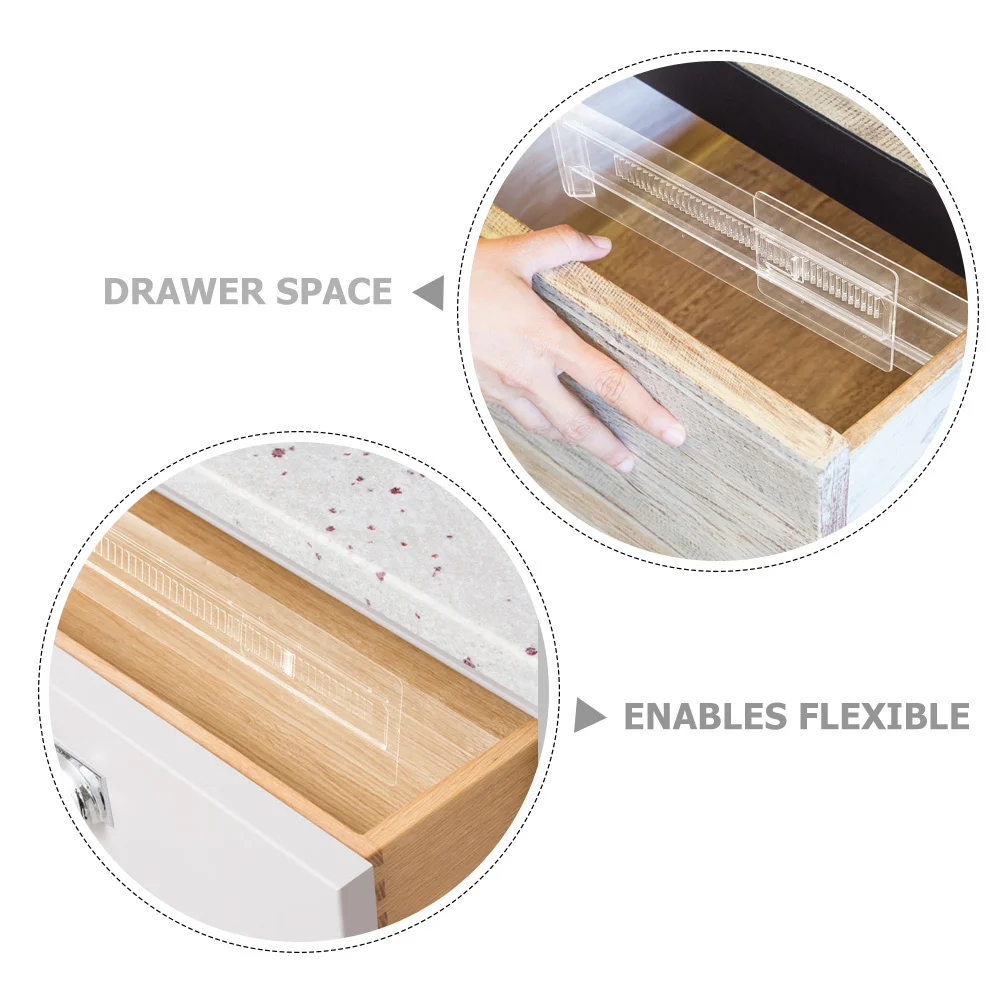 

2pcs Clear Drawer Dividers Adjustable Expandable Partition Board For Bedroom Kitchen Bathroom Home Drawer Separators Plastic