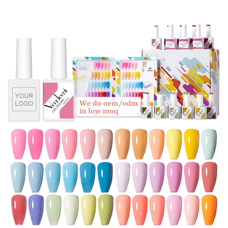 Vendeeni New Year Popular Nail Trend Design 36Colors Spring Gel Collection Unique Brand TPO HEMA Free Spring Nail Gel Polish
