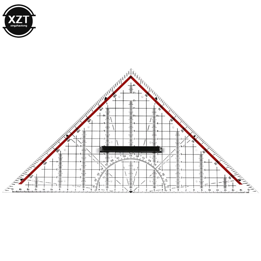 -righello triangular de 30cm, herramienta de dibujo con mango, regla de dibujo multifuncional, herramientas de aprendizaje para oficina