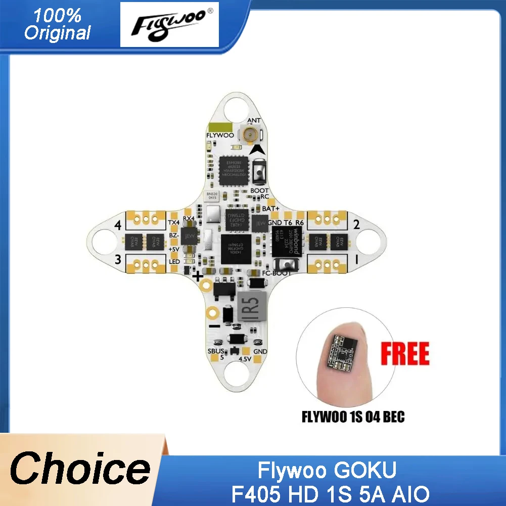 

Flywoo GOKU F405 HD 1S AIO FC (5A, 2.6g) - Ultra-Light for Micro HD FPV Drones
