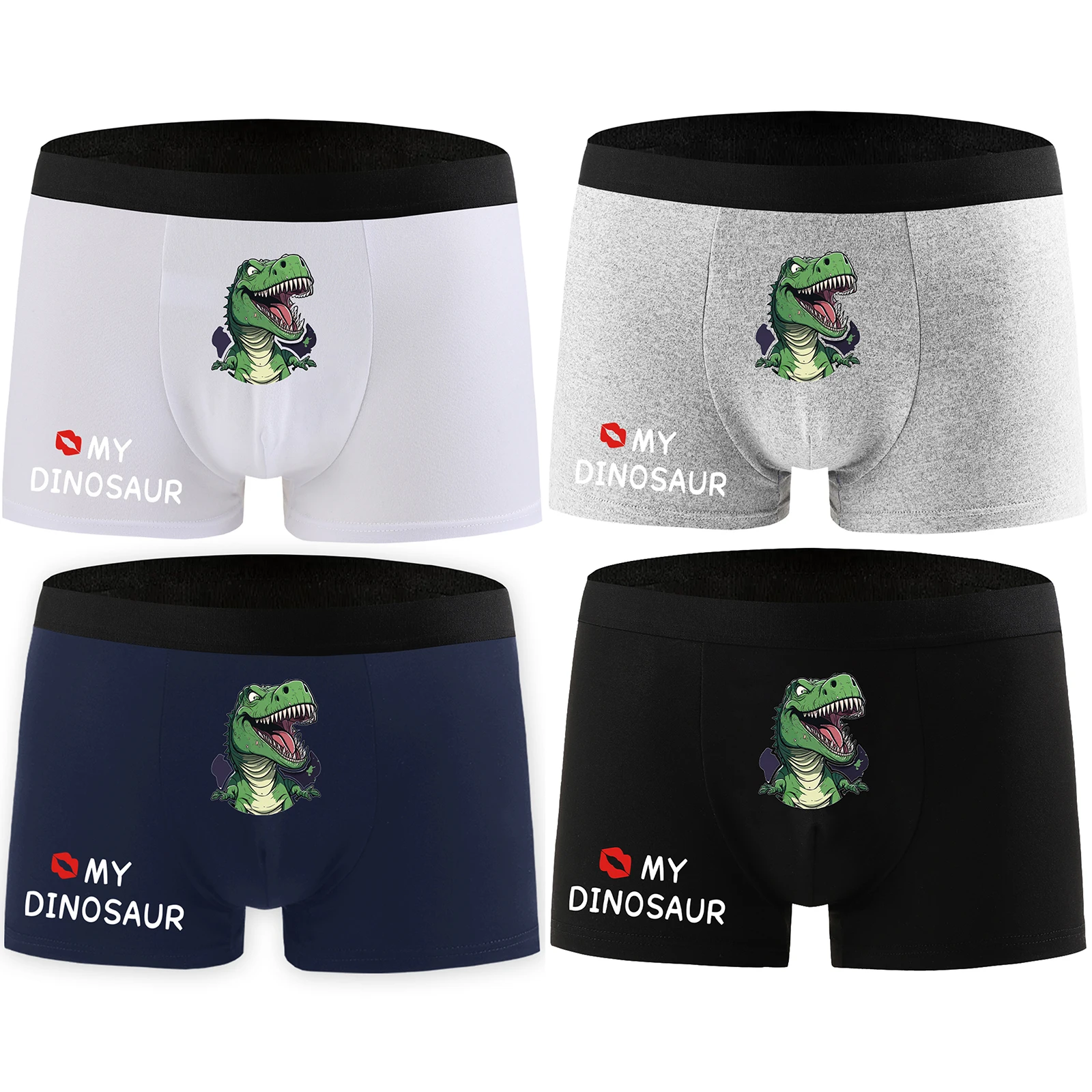 الرجال الكلسون ملابس داخلية جيدة التهوية مثير سراويل داخلية للرجال منخفضة الخصر U محدب سراويل الرجال موضة مضحك الجدة ديناصور مطبوعة