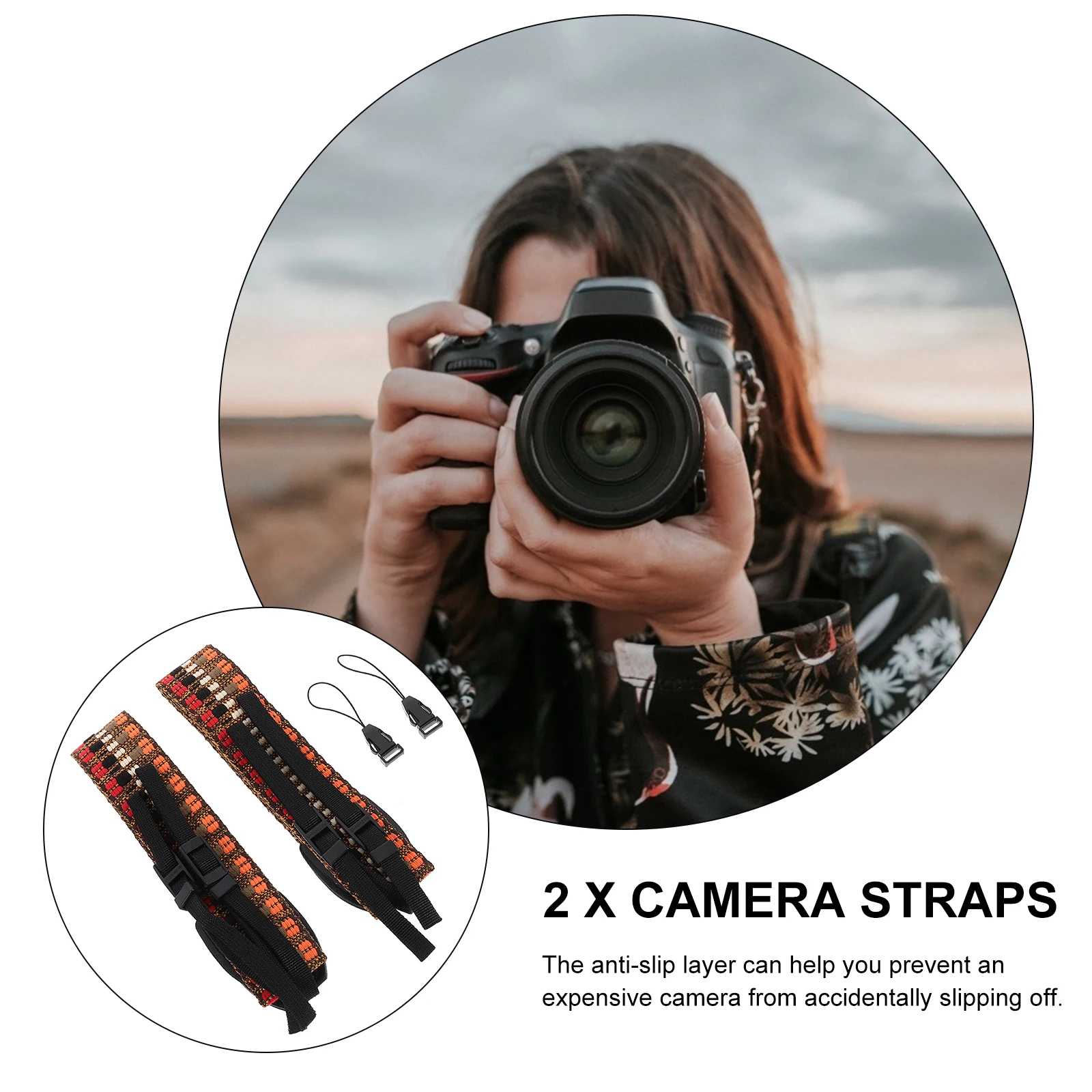 

2 PCS Camera Neck Strap Belt For Travel Fasten Replacement Strip Reflector Shoulder Photography Accessories