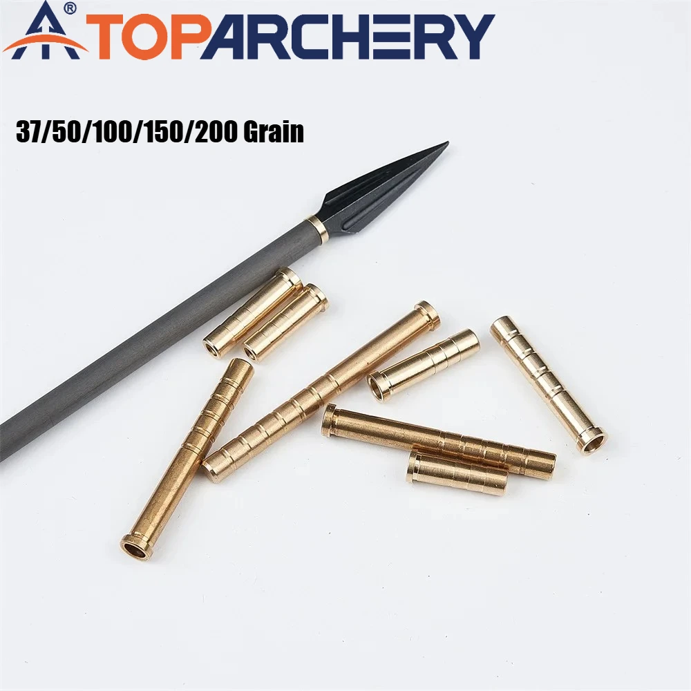 6pcs Archery Arrow Insert Copper Connect For ID 6.2mm carbon Arrow Shaft 37/50/100/150/200sGrain Hunting Accessories