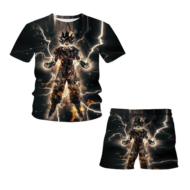 

Модный комплект футболок Dragon Ball, детская одежда для мальчиков Vegeta, комплект футболок, одежда в стиле аниме, 3D футболка с короткими рукавами с изображением Гоку