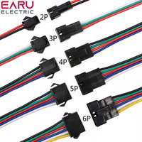 2Pin 3Pin 4Pin 5Pin 6Pin led Connector Male/female JST SM 2 3 4 5 6Pin Plug Connector Wire Cable for Led Strip Light Lamp Driver