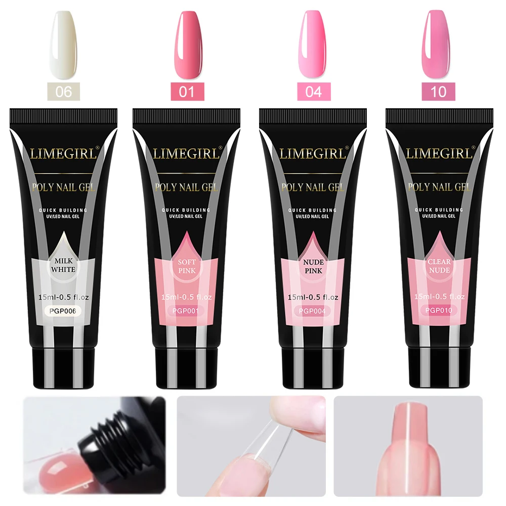 LIMEGIRL 8ml Gel Nail Polish Kit with UV Nail Lamp Electric Nail Drill UV Soaking Gel Base and Top Coat Gel Polish Nail Tool Kit gallery 2