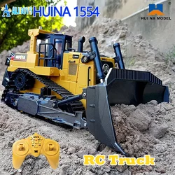 HUINA 1554 1/16 RC Car Toy Truck Remote Controlled Bulldozer Alloy Tractor Engineering Car Model Toys for Boys Children's Gifts