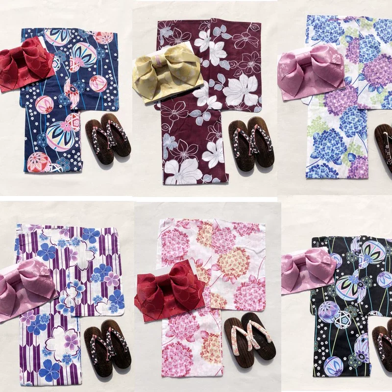 

Japanese Kimono Yukata Women's Traditional Formal Style 100% Cotton Fabric Classic Style Only Cloth