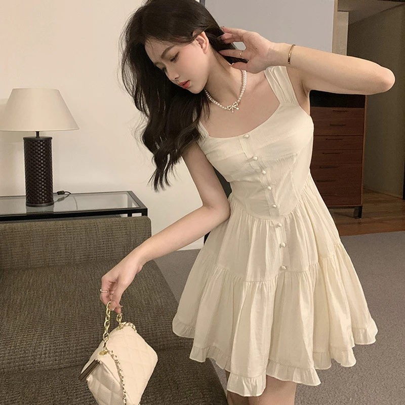 French Retro White Strapless Dress for Women, Summer Waist - Slimming and Temperament First - love Dress, Short Skirt for Petite