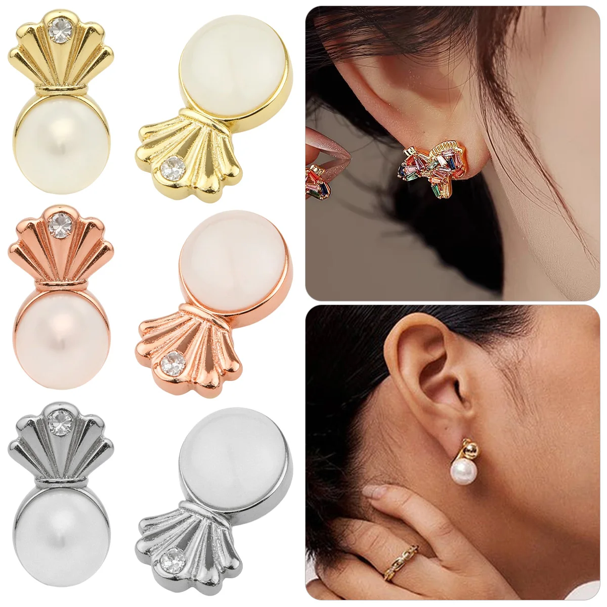 8/10/20Pcs Crown Shape Earring Safety Backs Silicone Ear Lock Stoppers Heavy Earrings Support Droopy Stopper Replacement Jewelry