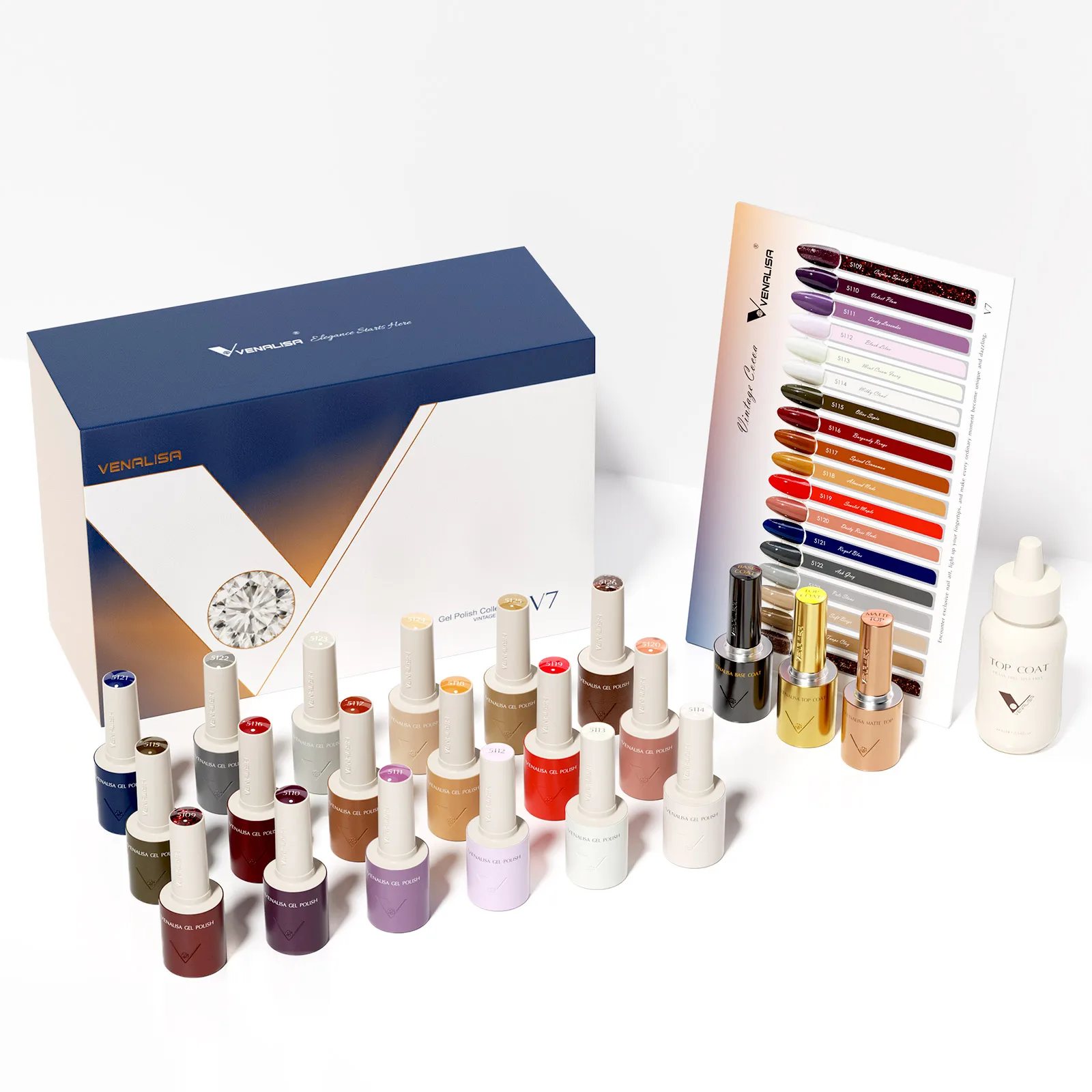 VENALISA 10ml Nagellack-Set, 18 Farben, UV-LED, Herbst/Winter, abziehbar, langanhaltend, hochglänzend, Basis- und Überlack für Salon und Heimgebrauch – Detail 6