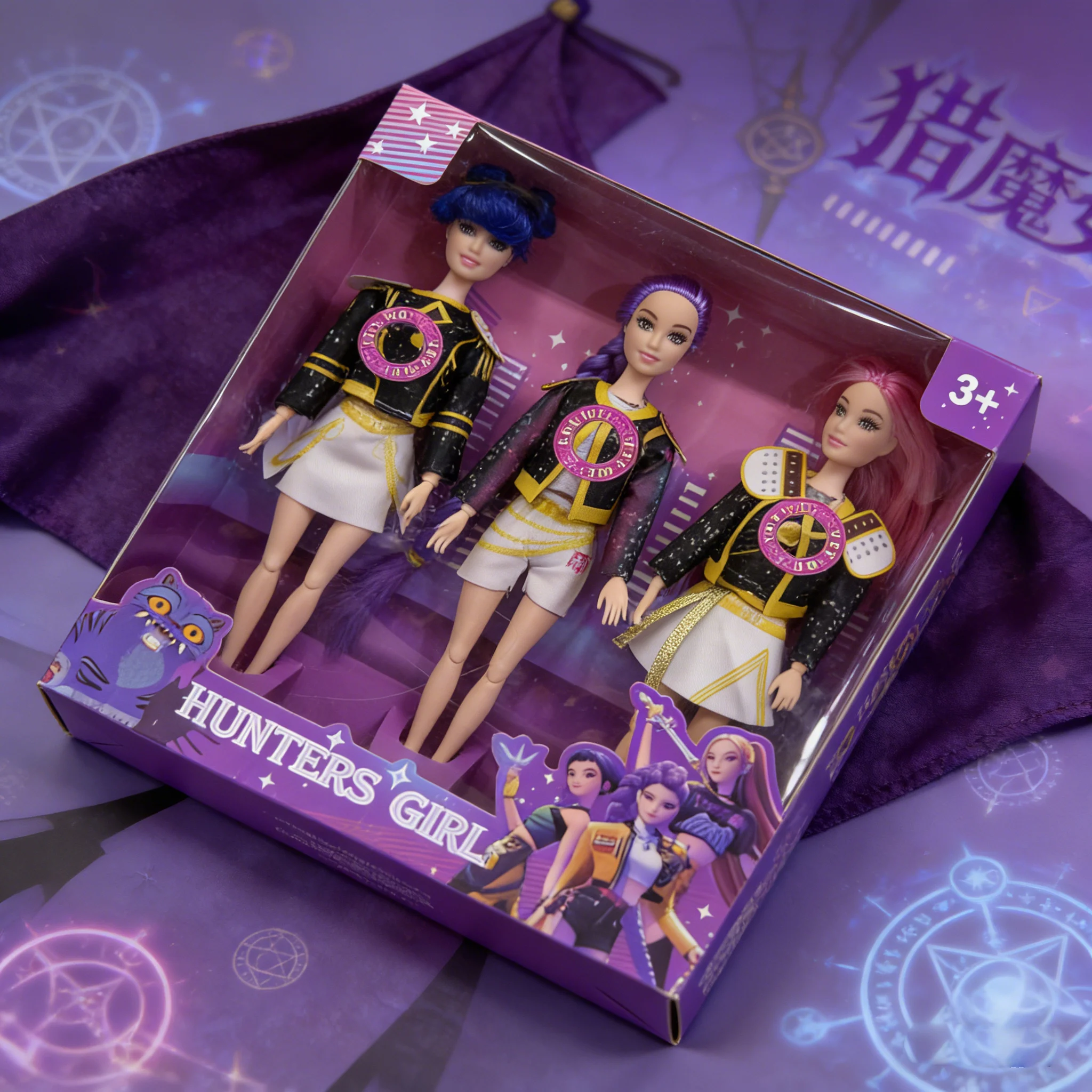 2026 Anime 3 STKS Muñeca Estatuilla con Música |   Pop Demon Hunters Rumi Mira Zoi Mascara Mascara voor Fans