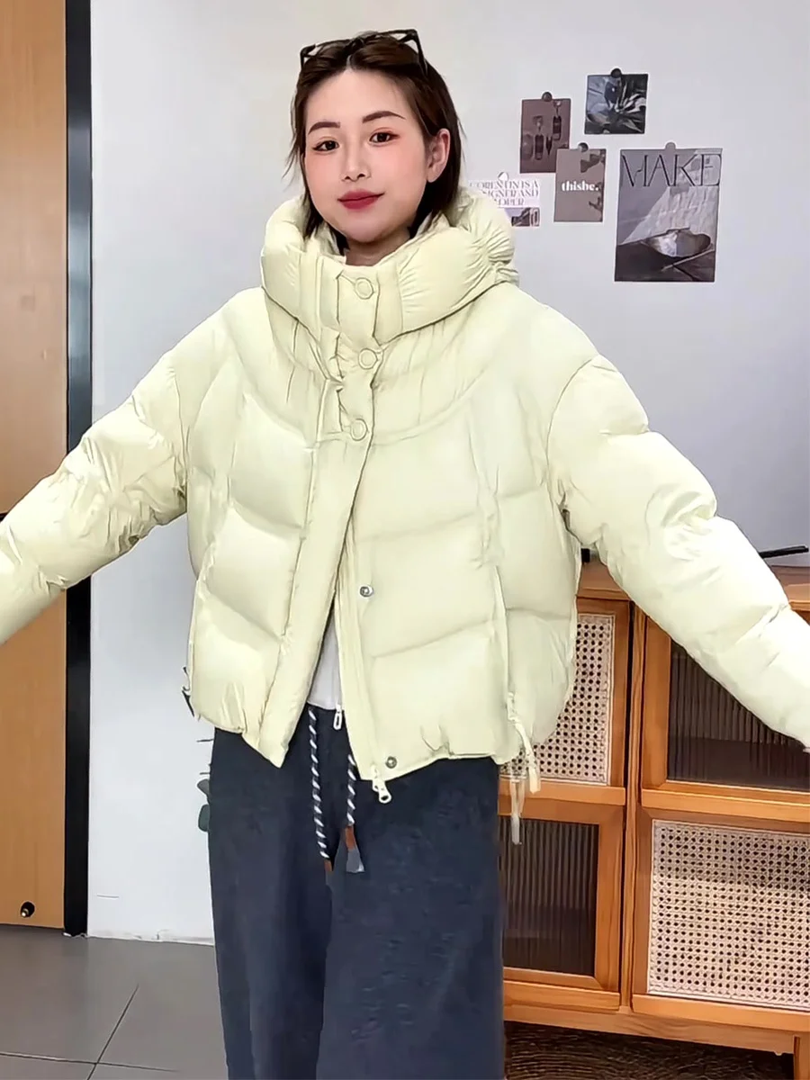 Manteau d'hiver pour femme en duvet blanc 90% de luxe, polyvalent, anti-âge, jaune, avec capuche, chaud, long...