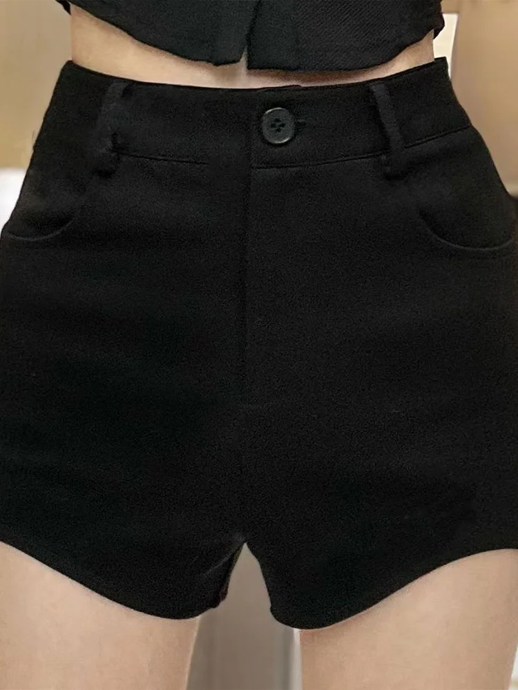 

High Waist Black Slimming Short Pants Women's Summer New Sport Casual Small Size Tight Elastic Hot Pants Commute Style