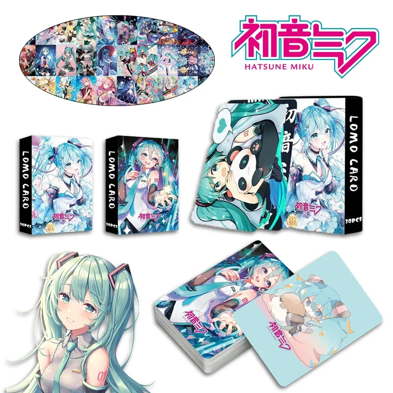 

30PCS Hatsune Miku Lomo Card Kawaii Anime Figure Picture Double-sided HD Miku Fans Collection Card Bookmark Cute Peripheral Gift