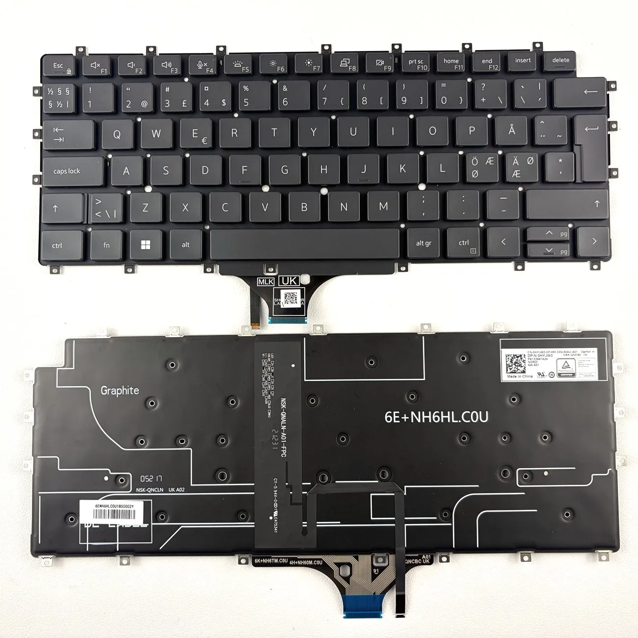 Nordic/US/Spanish/UK/Korean/CS/HU/BE/Swiss/Italian/JA/French Backlit Laptop Keyboard For Dell Latitude 9510 9520 2-in-1 Series