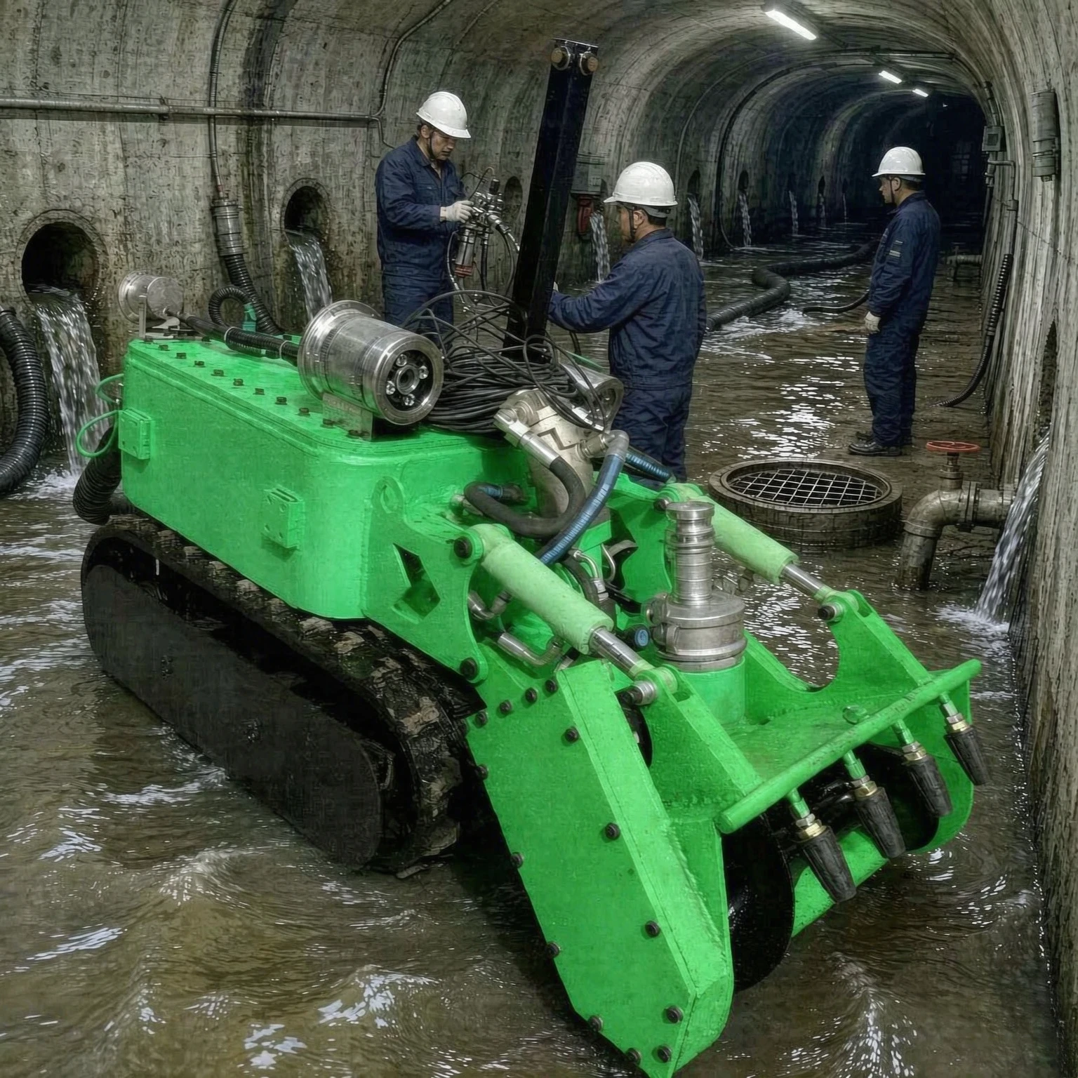 Underwater Dredging Cleaning Robot Wholesale Tracked Sewer Crawler Sludge High Removal Pond Dredge Pipeline Control Integrated
