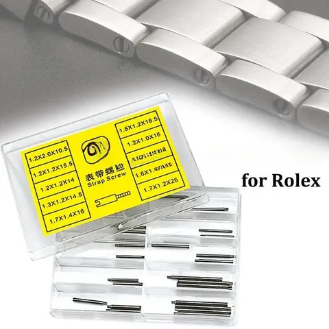 Tige à vis pour bracelet de montre Rolex, 50 pièces, bracelet métallique, goupille à vis en acier inoxydable, outils de réparation de montre, pièces de montre, Kit d'outils, accessoires