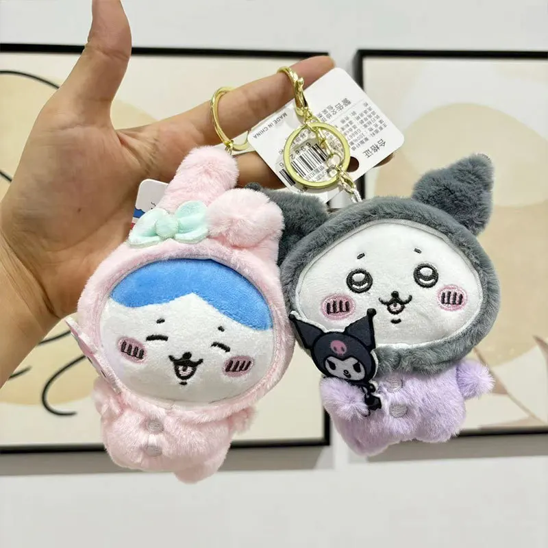 New Chiikawa Plush Doll Keychain Sanrio Self-Deprecating Bear Chestnut-kun Usagi Hachi Yoshiikawa Plush Doll Ornament Doll