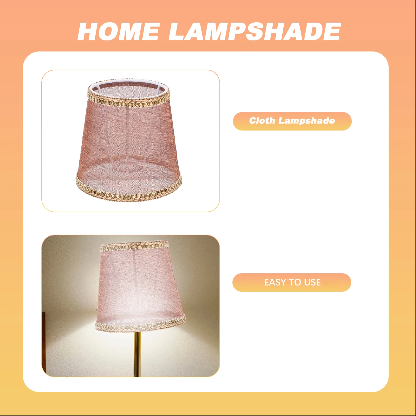 

2Pcs Lamp Shade Ch Accessories Cloth Cover Warm Decorative Mood Lighting Bedroom Wall Floor Ceiling Lampshade