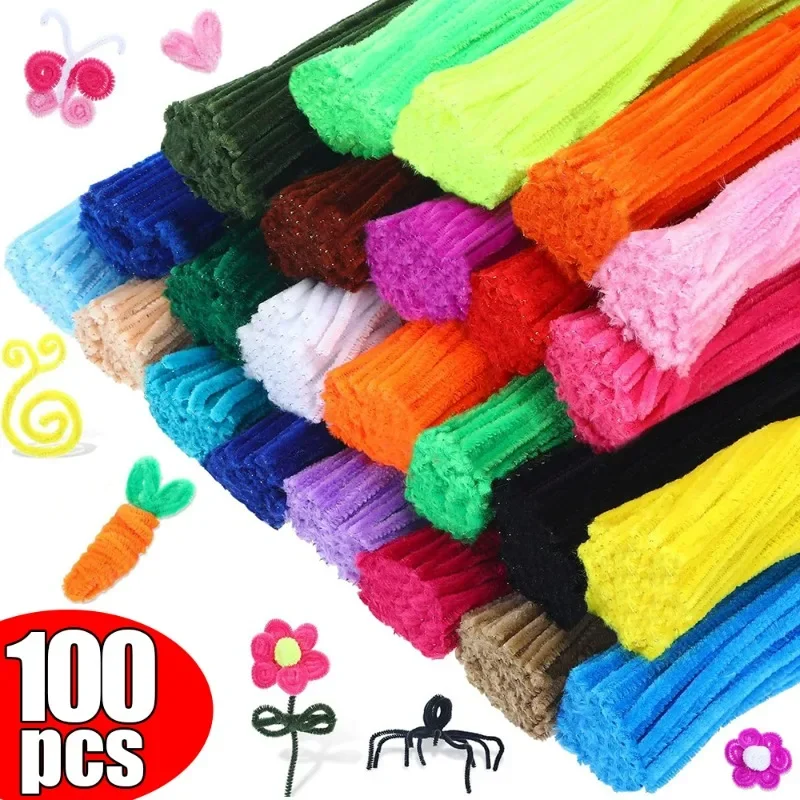 Creative Chenille Dry Twisted Rod Wire Tube Children\'s Educational Toys Diy Strip Hobby Materials Children\'s Long Plush Rods