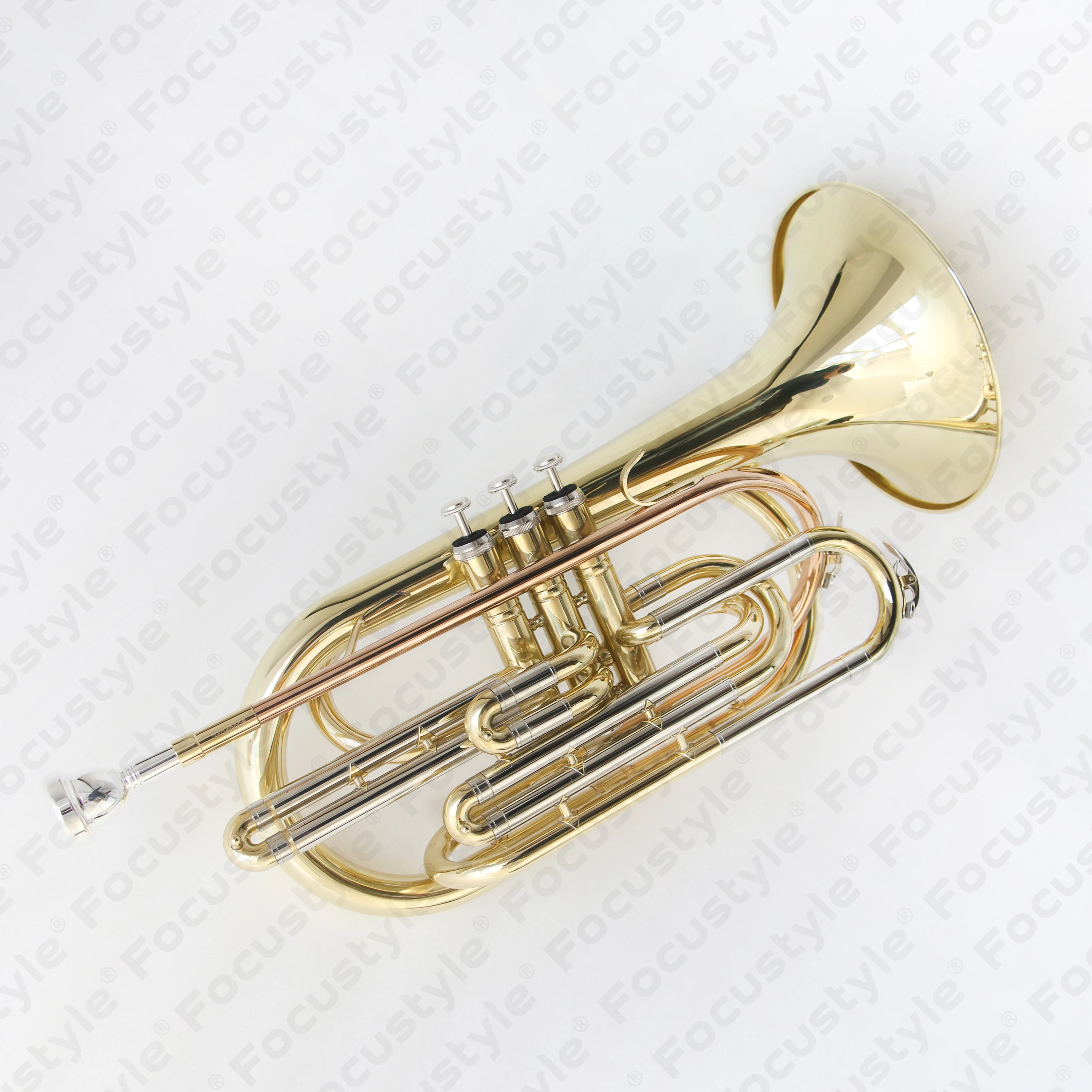 High‑End Professional Marching Trombone Flugabone Durable Brass Instrument for Student Marching Band Outdoor Performance