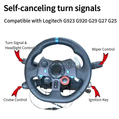 Imagen 2 del producto Simulador de carreras, señal de giro del volante, limpiaparabrisas, interruptor de control de crucero de rebote automático para Logitech G29 G27 G920 G923