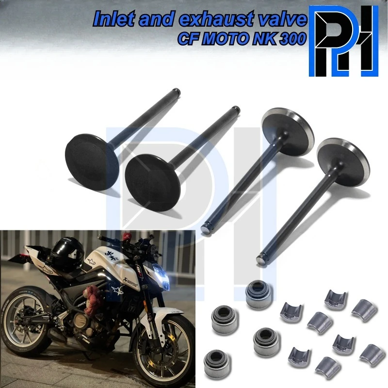 

Для CFMOTO CF300NK NK300 nk300 ВЫСОКОКАЧЕСТВЕННЫЙ ВЫХЛОПНЫЙ КЛАПАН для гонщиков и ТОРМОЗНЫЙ КЛАПАН с масляным уплотнением, стопорная пластина, клапан двигателя