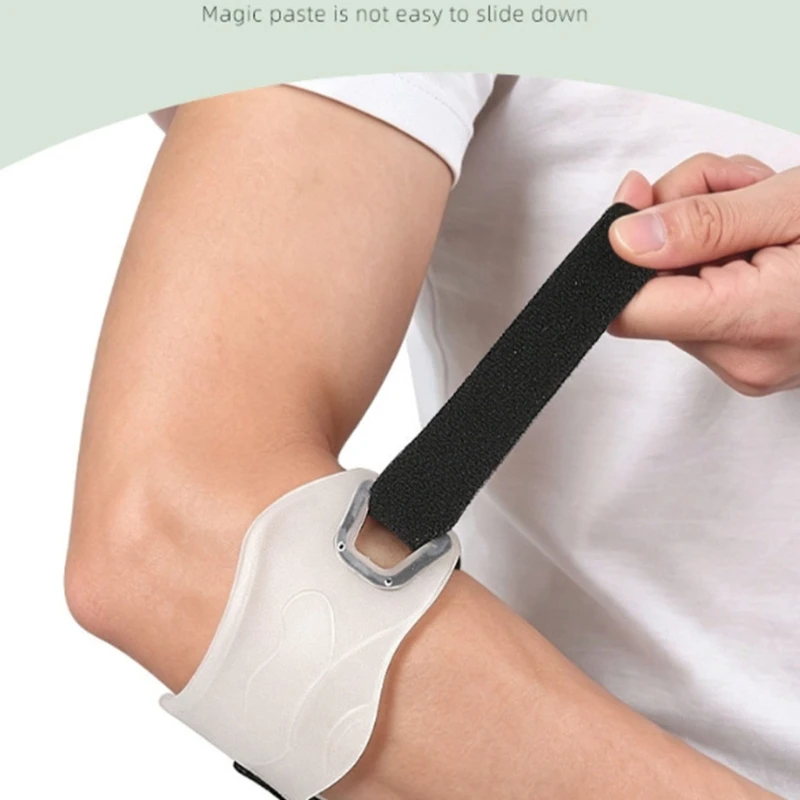 Q84C White and Black Elbow Support Elbow Guard with Adjustable Fastening Design