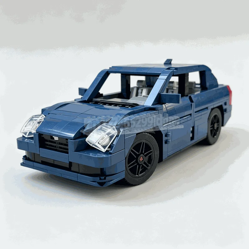 828PCS Blue Compact Sedan Car Building Blocks Vehicle Model DIY Assembly Toy Detailed Road Car Collection Display Festival Gift