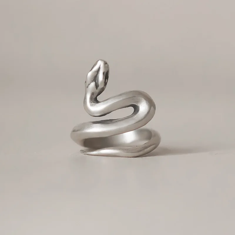 925 Sterling Silver Snake Frosted Adjustable Rings For Women Engagement Jewelry Accessories Wholesale Money 925 Jewellery