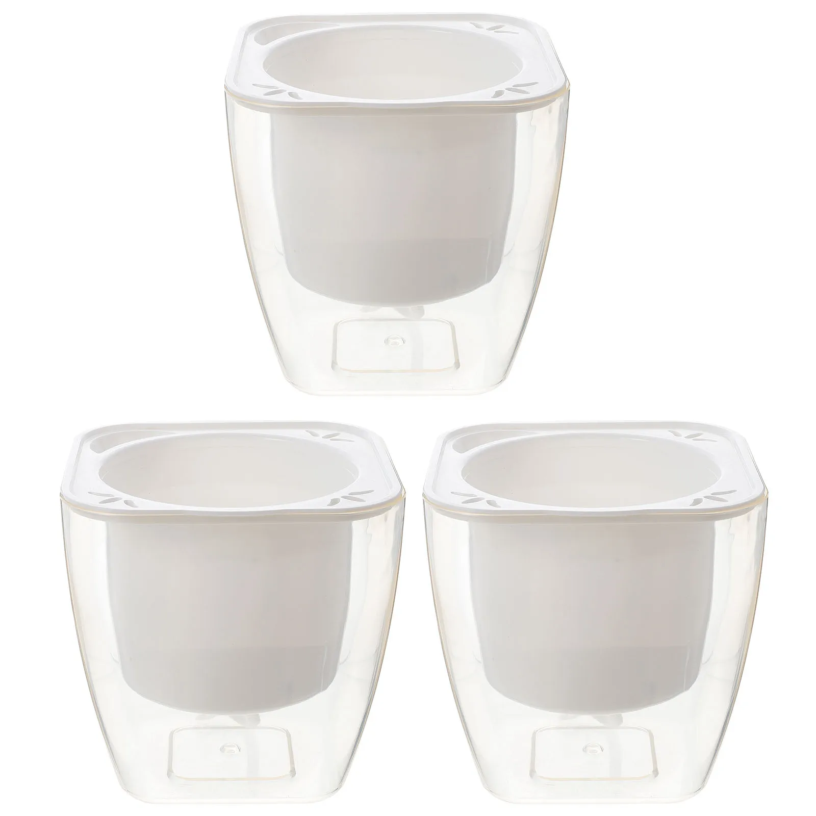 

3Pcs Self Watering Flower Pots Durable Plastic Planter Indoor Outdoor Automatic Watering Container Home Decor Home Decorations