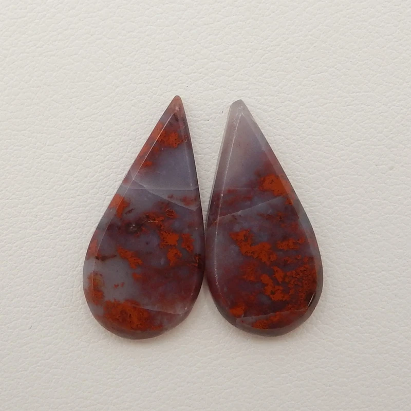 

Natural Ocean Agate Flatback CabochonWater drop High Quality Polished Gemstone beads1 pair for diy earrings,necklaces bracelets