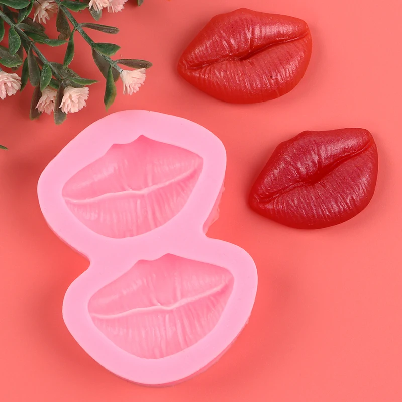 Lips Cake Decoration Silicone Mold 3D Lip Fondant Chocolate Candy Gum Paste Cake Topper Resin Mold for Valentine\'s Day